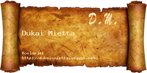 Dukai Mietta névjegykártya